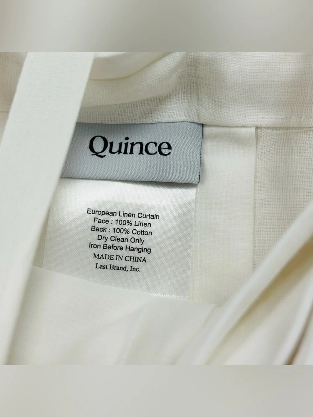 NWT QUINCE Set Of 2 48x96 European Linen Curtains White 8694